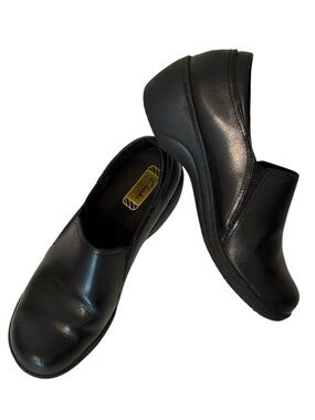CLARKS Black Leather Mules Size 10